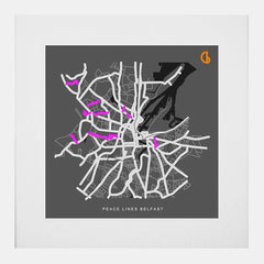 Belfast Peace Lines-29 x 29-White Box Frame
