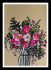 Peonies-33 x 55.5-Black Box Frame (No Mount)