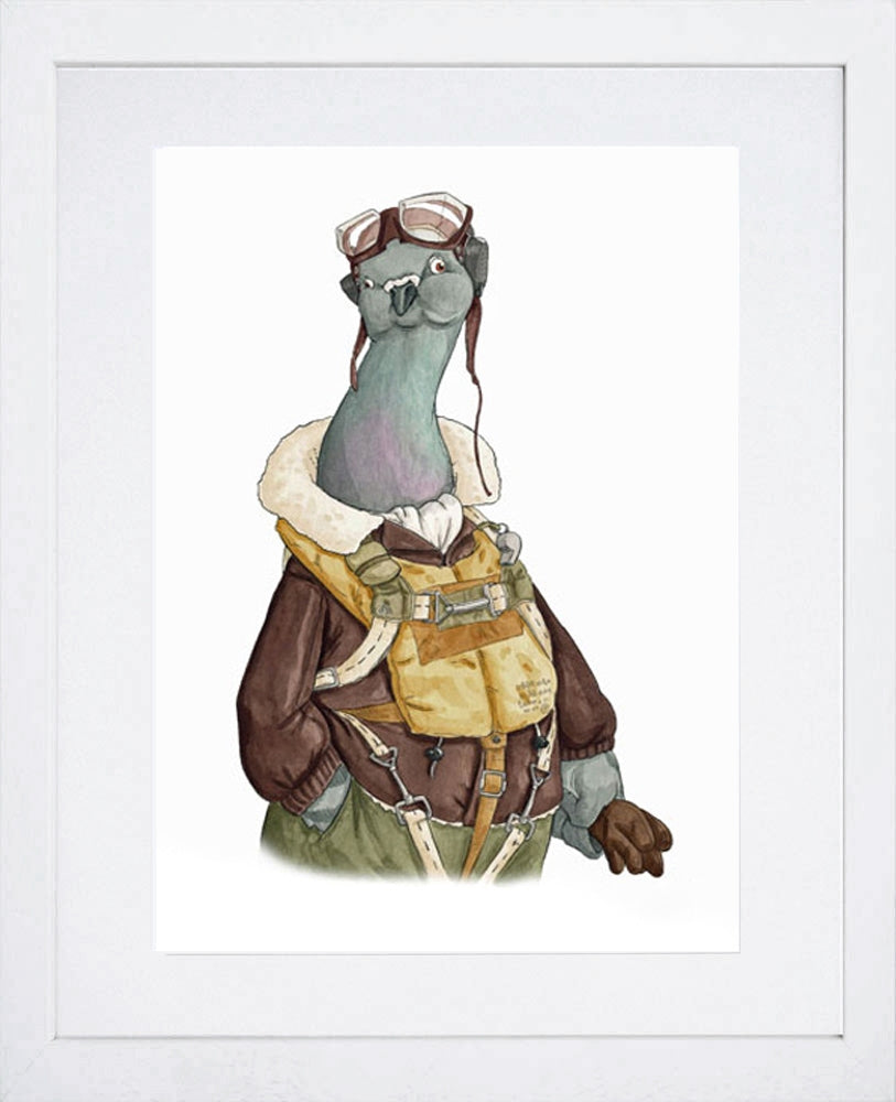 Animals - Pigeon Frame White