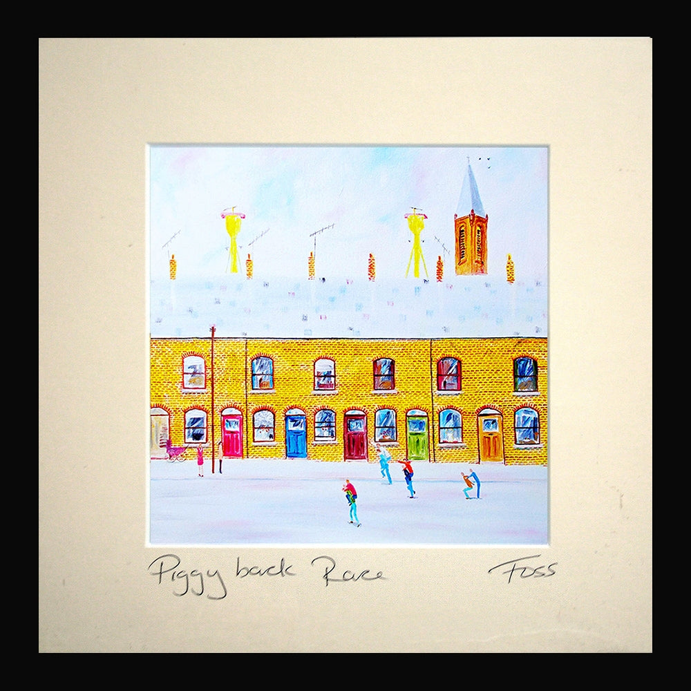 Piggyback Race Framed 15 x 15