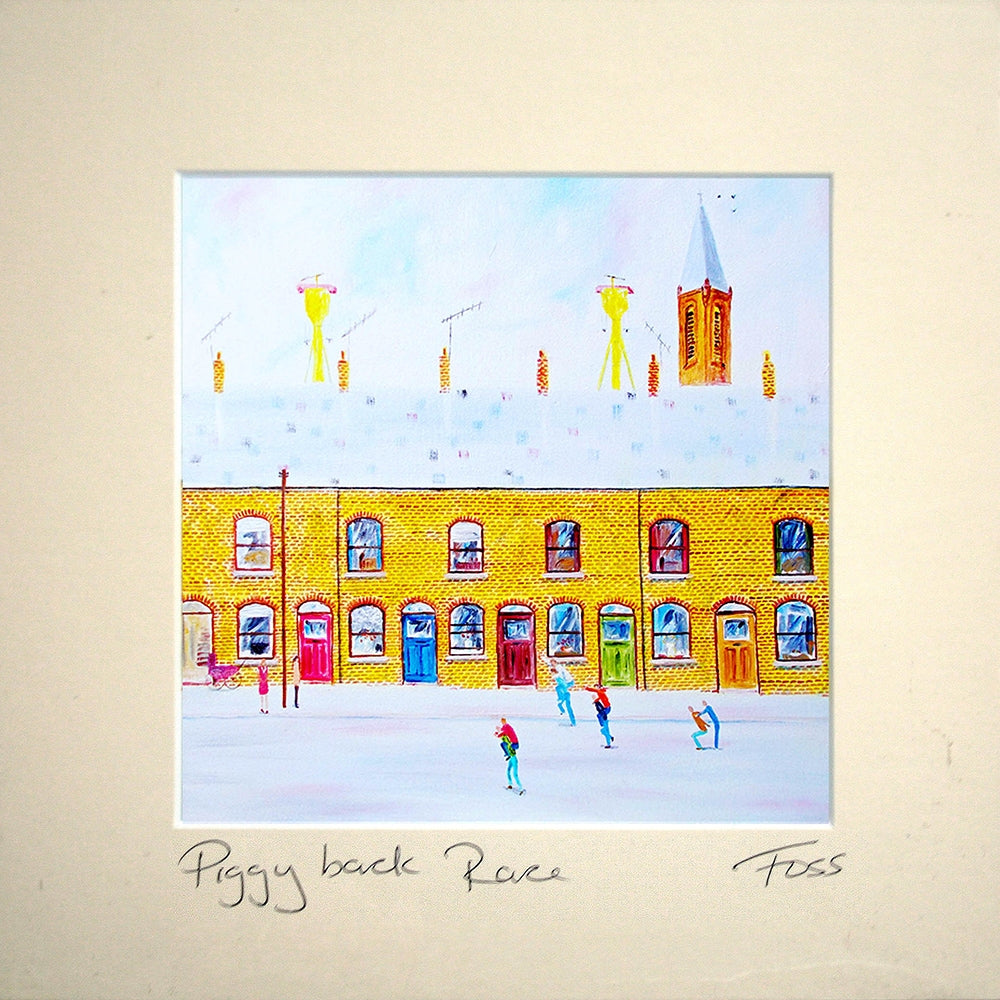 Piggyback Race Unframed 15 x 15
