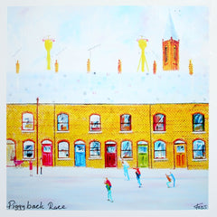 Piggyback Race Unframed 40 x 40