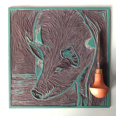 Lino Print - Gloucester Old Spot