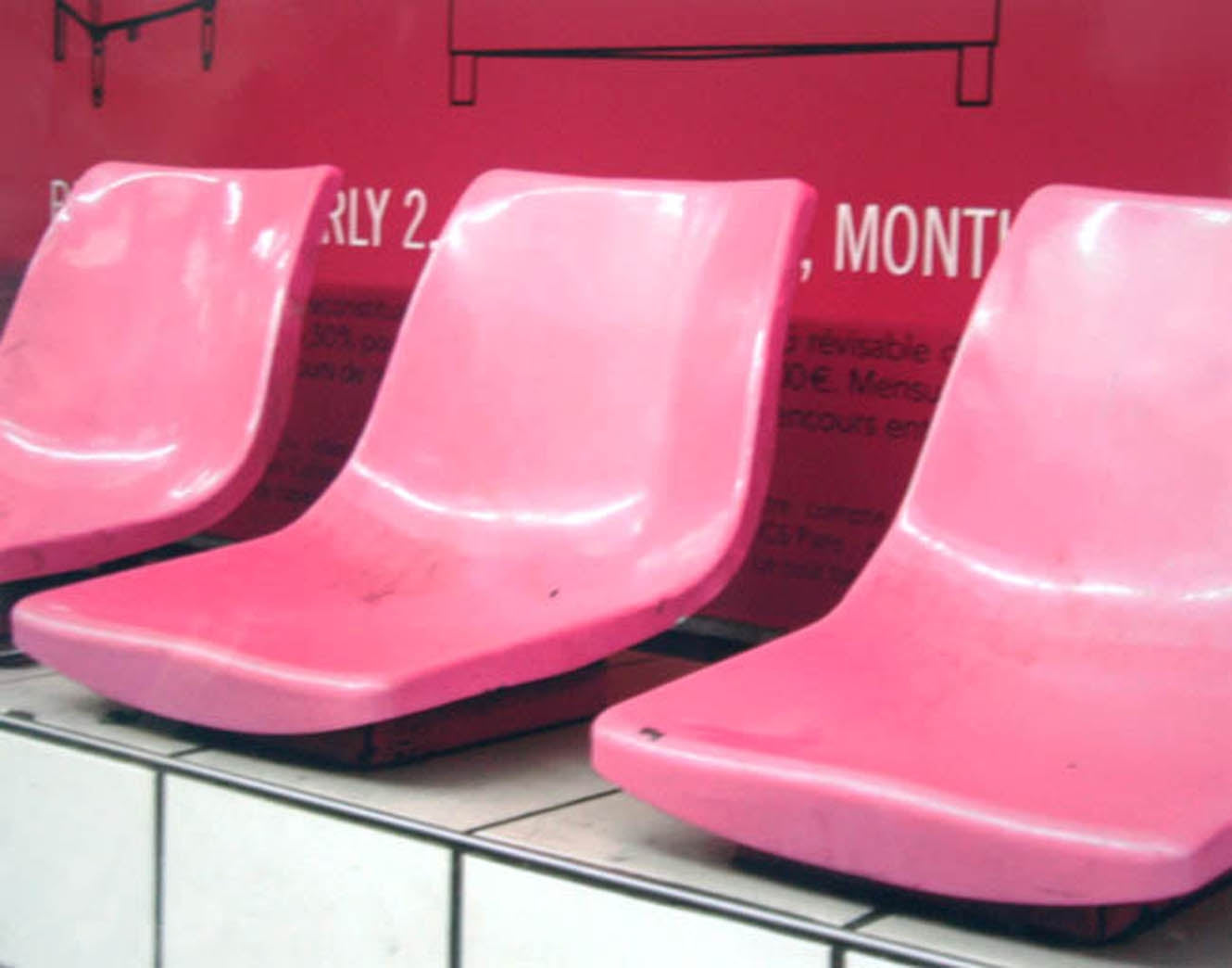 Paris In Pink - Metro Seats Unframed