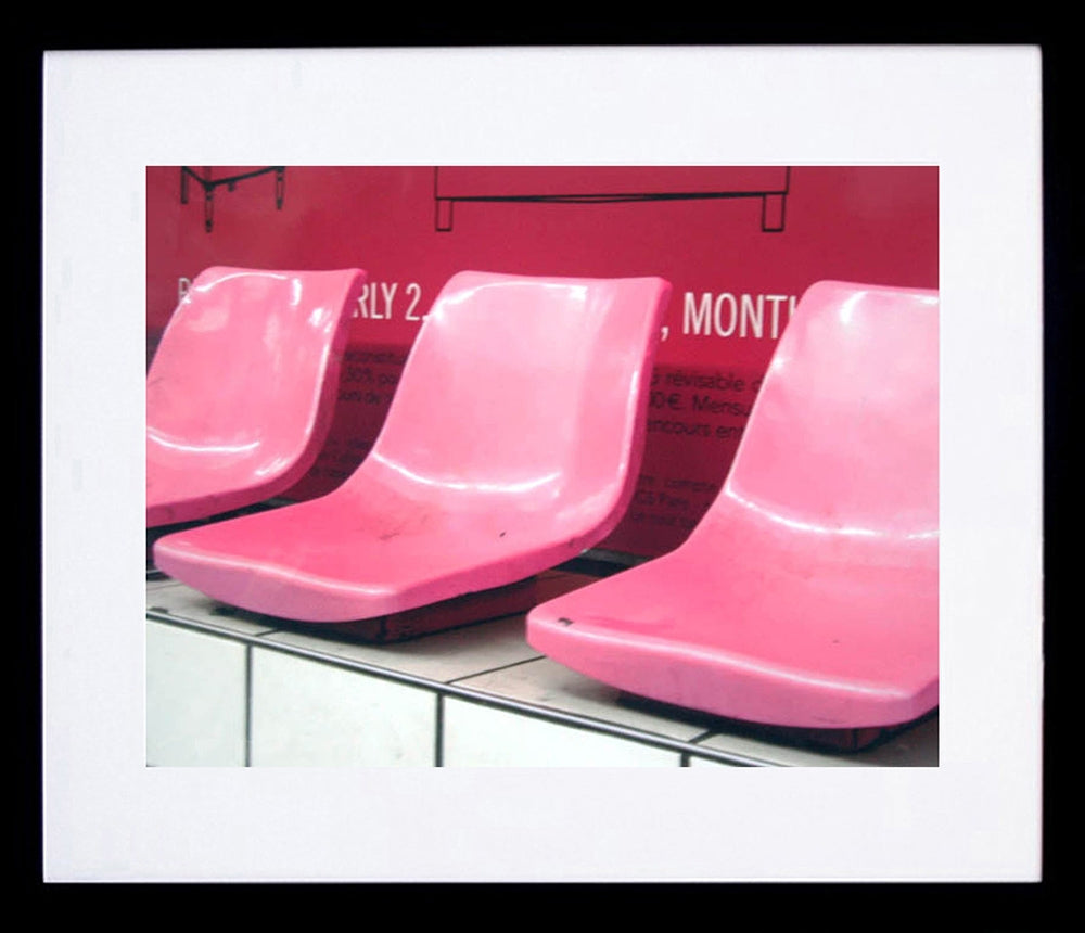 Paris In Pink - Metro Seats Framed