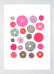 Sea Urchins Pinks White Frame