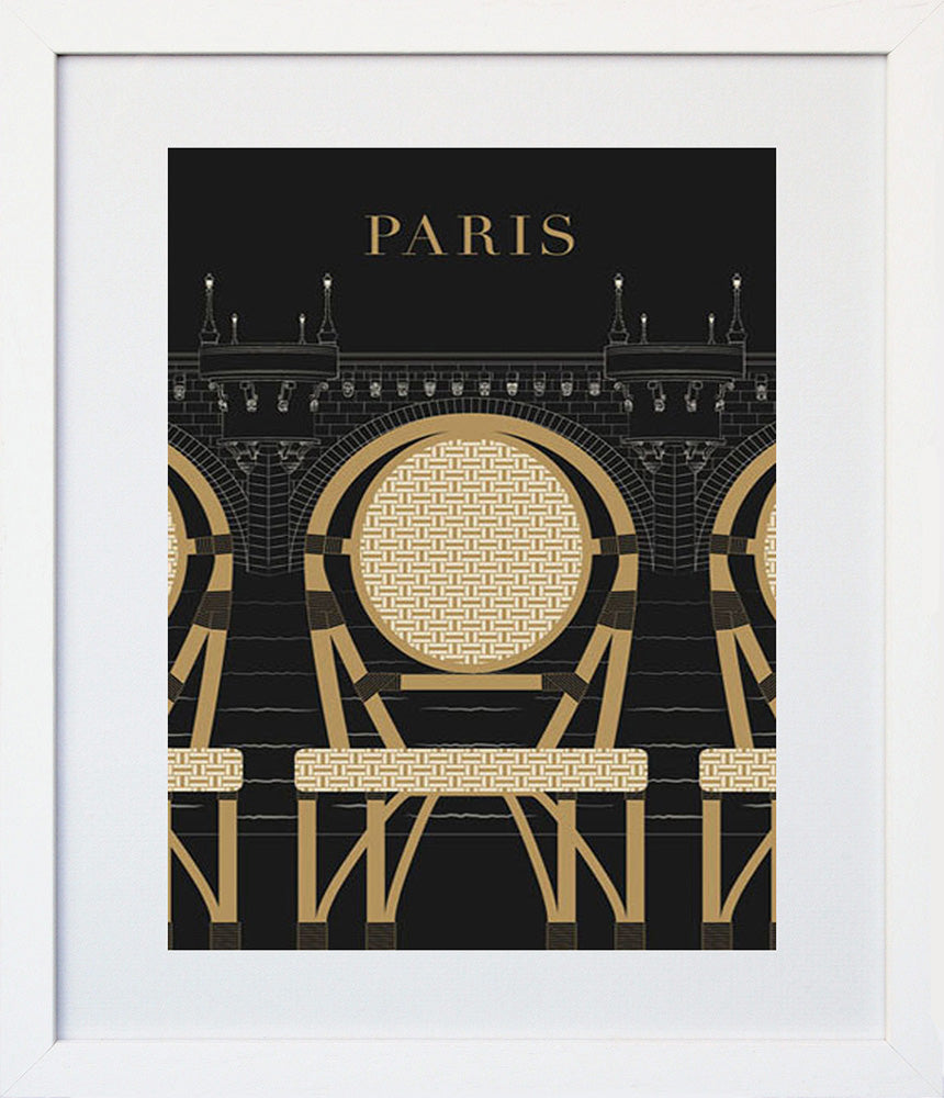 Paris Illustrations - Pont Neuf Frame White