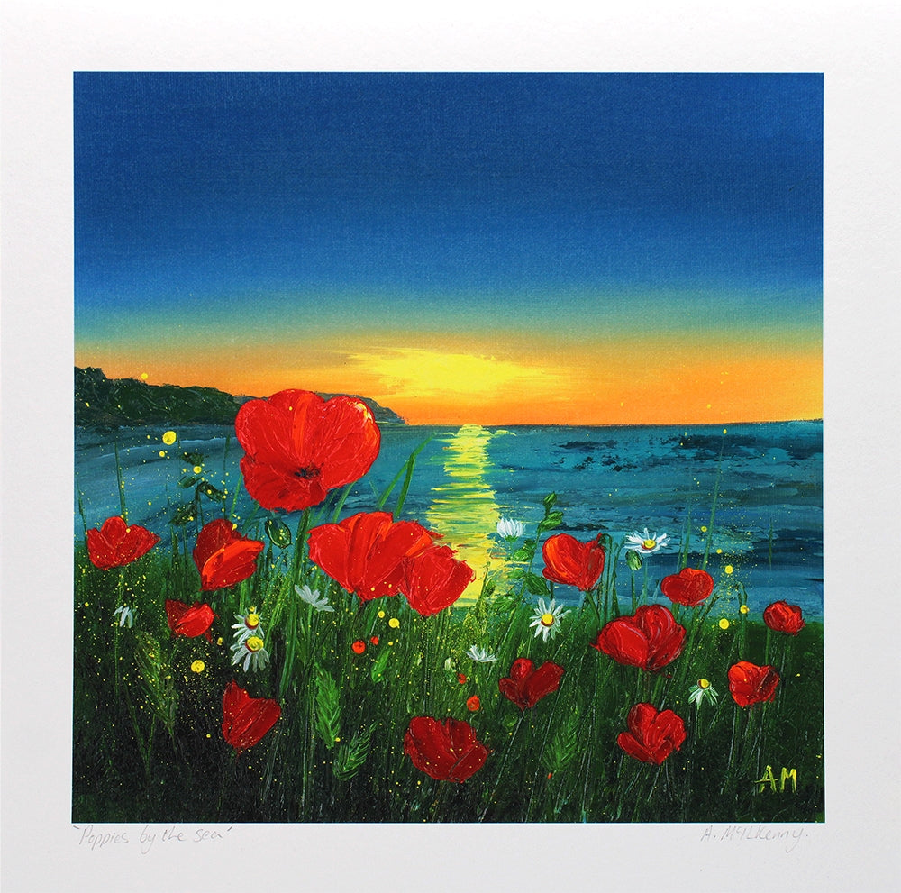 Print - Poppies by the Sea - Unframed