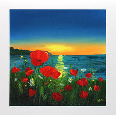 Print - Poppies by the Sea - Unframed