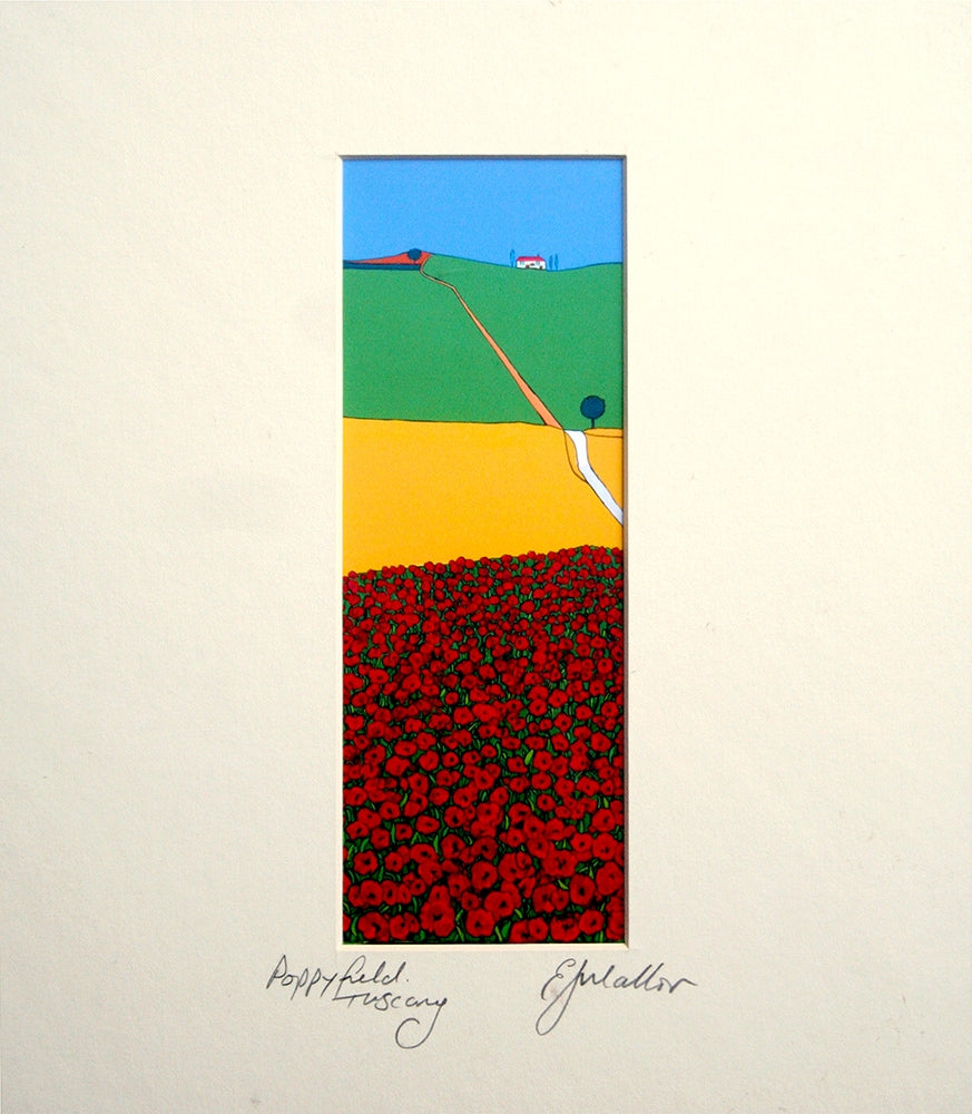 Poppies In Tuscany Unframed