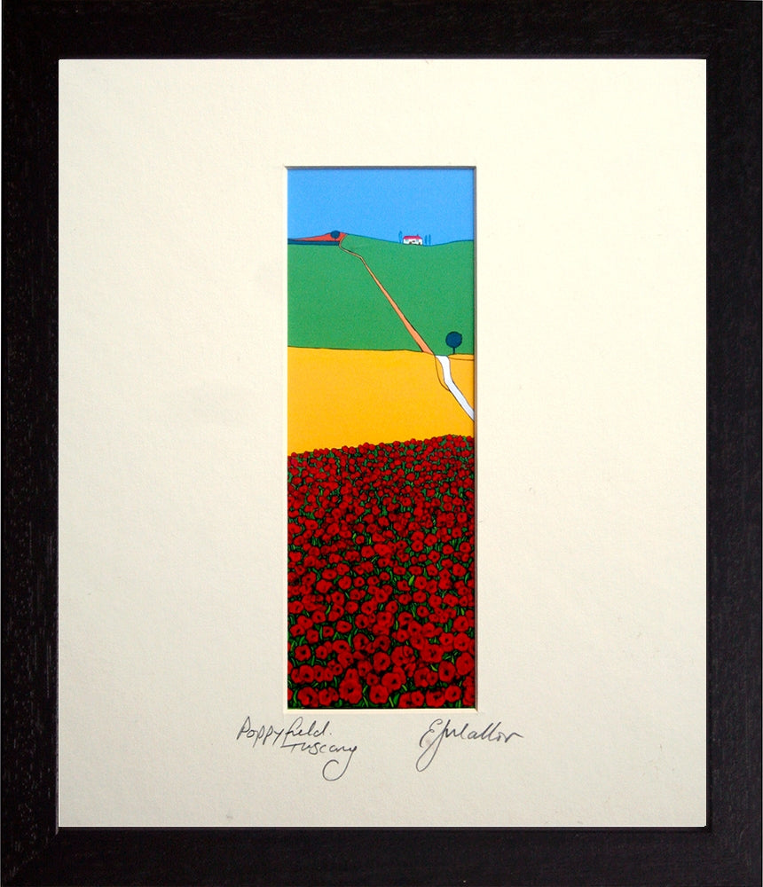 Poppies In Tuscany Black Frame