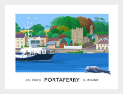 Co Down - Portaferry Ferry Frame White 70x50