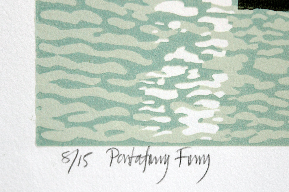 Linocut Print - Portaferry Ferry 2008