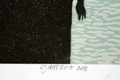 Linocut Print - Portaferry Ferry 2008