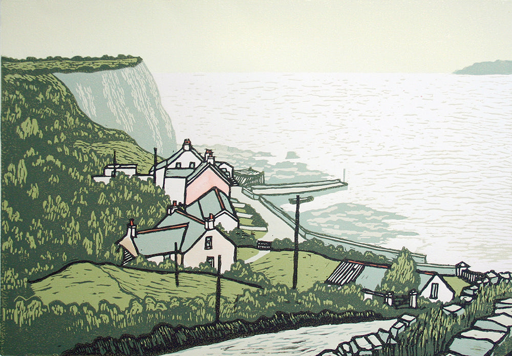 Linocut Print - Co Antrim Portbradden White Park Bay