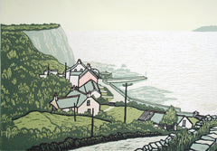 Linocut Print - Co Antrim Portbradden White Park Bay