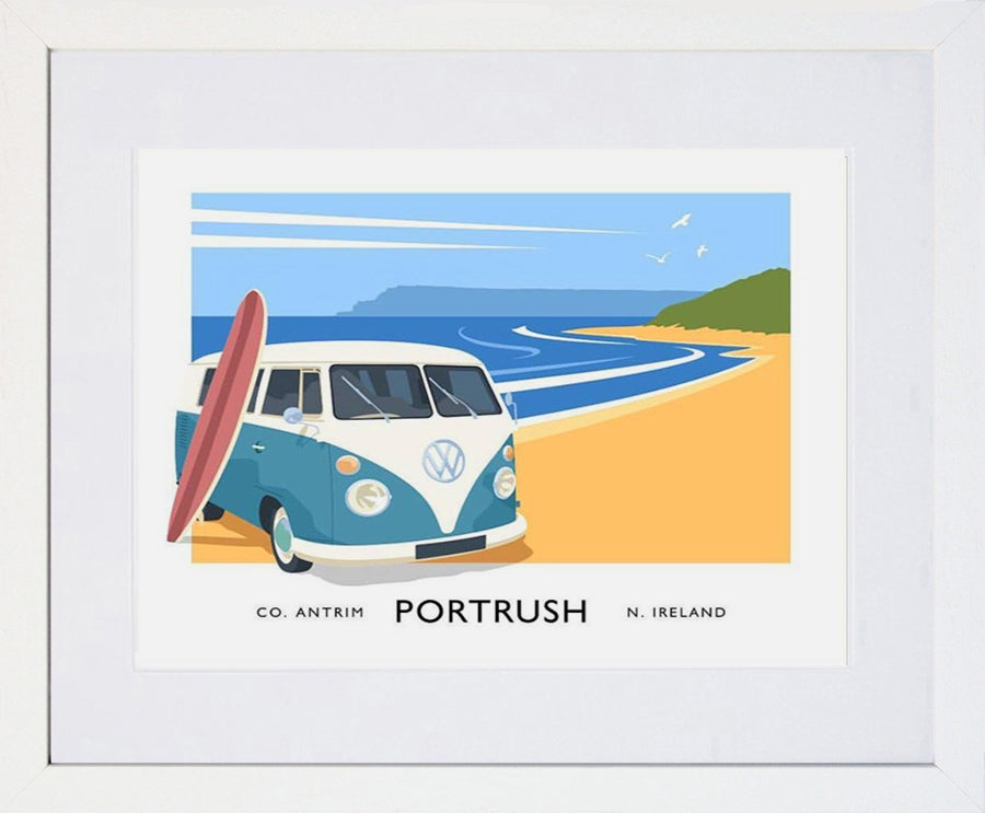 Co Antrim - Portrush Frame White 40x30 With Mount