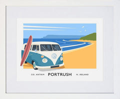 Co Antrim - Portrush Frame White 40x30 With Mount