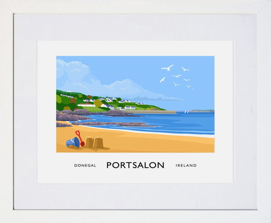 Co Donegal - Portsalon Frame White 40x30 With Mount