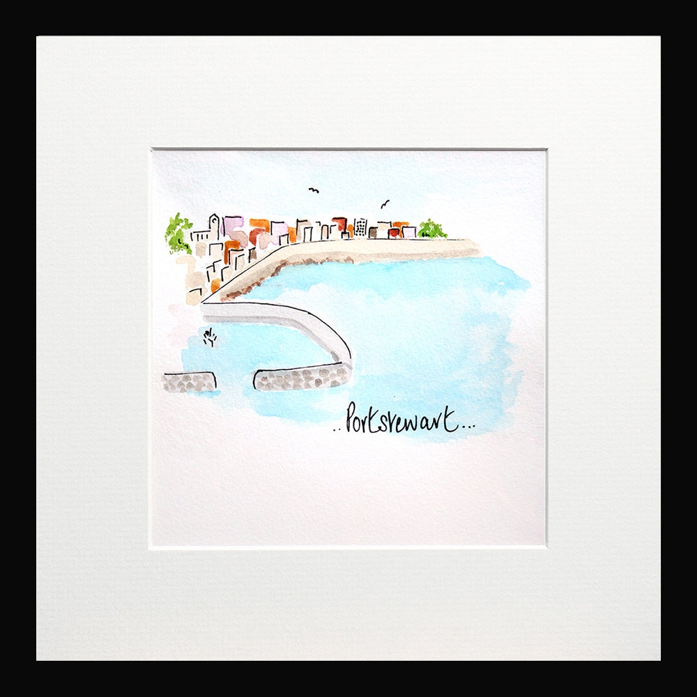 Portstewart Small Flat Black Frame