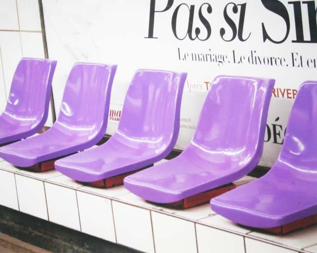Paris In Purple - Metro Seats Unframed