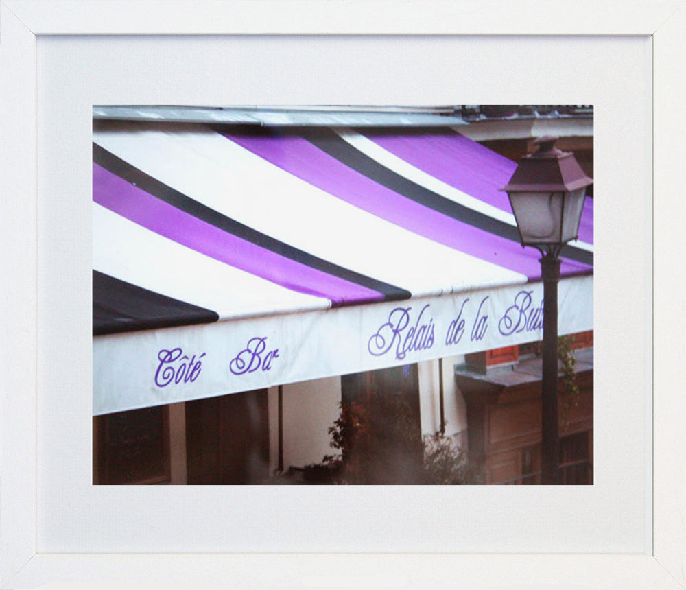Paris In Purple - Shop Awning Frame White