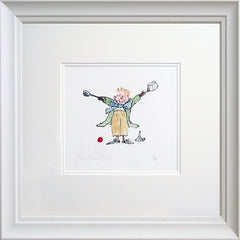 Quentin Blake - Sorting Out The Kitchen Pans White Frame