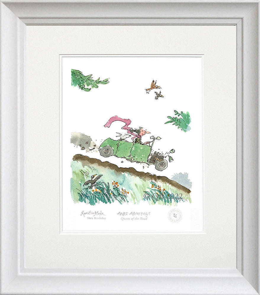 Quentin Blake 90th Birthday - Mrs Armitage Queen of the Road - Framed