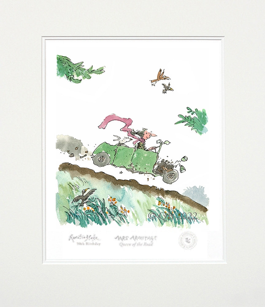 Quentin Blake 90th Birthday - Mrs Armitage Queen of the Road - Unframed