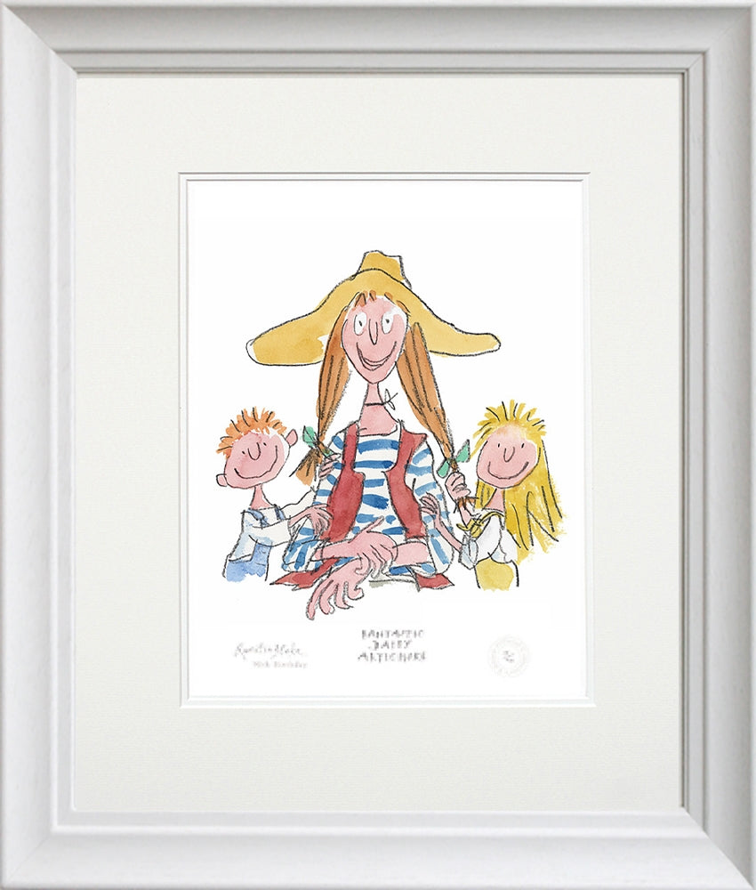 Quentin Blake 90th Birthday - Fantastic Daisy Artichoke - Framed