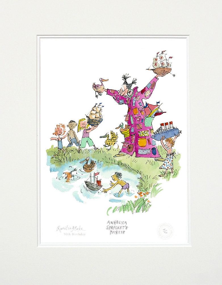 Quentin Blake 90th Birthday - Angelica Sprocket's Pockets - Unframed