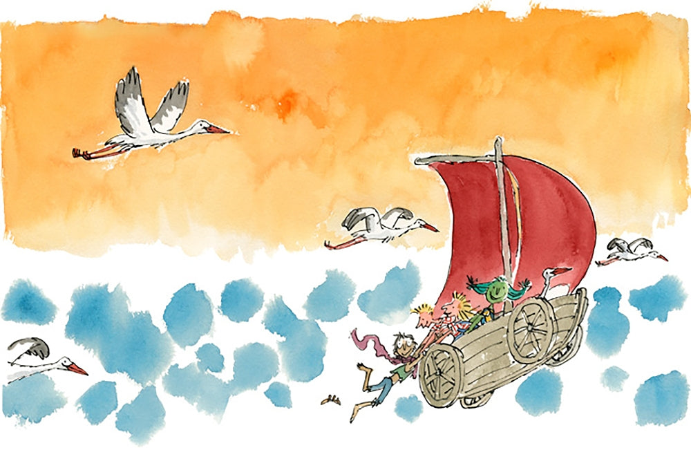 Quentin Blake 90th Birthday - A Sailing Boat in the Sky