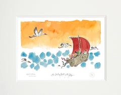 Quentin Blake 90th Birthday - A Sailing Boat in the Sky - Unframed