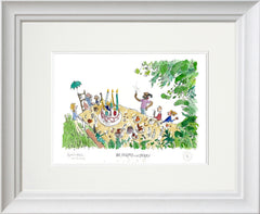 Quentin Blake 90th Birthday - Mr Filkins in the Desert - Framed