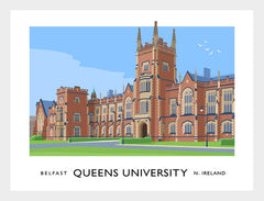 Belfast - Queens University-70 x 50-White Box Frame (No Mount)
