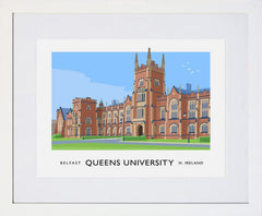Belfast - Queens University-40 x 30-White Box Frame (With Mount)