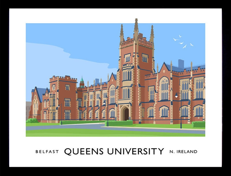 Belfast - Queens University Frame Black 70x50
