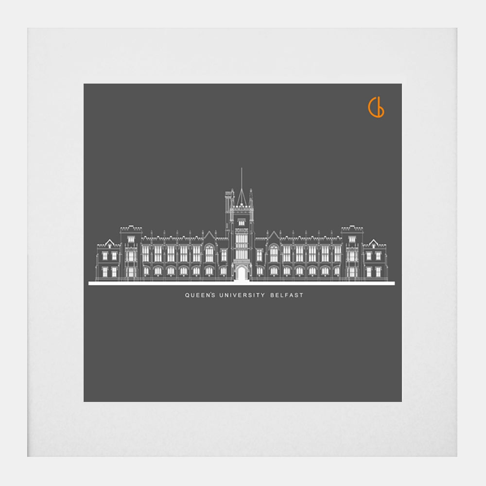 Belfast Queen's University-29 x 29-White Box Frame