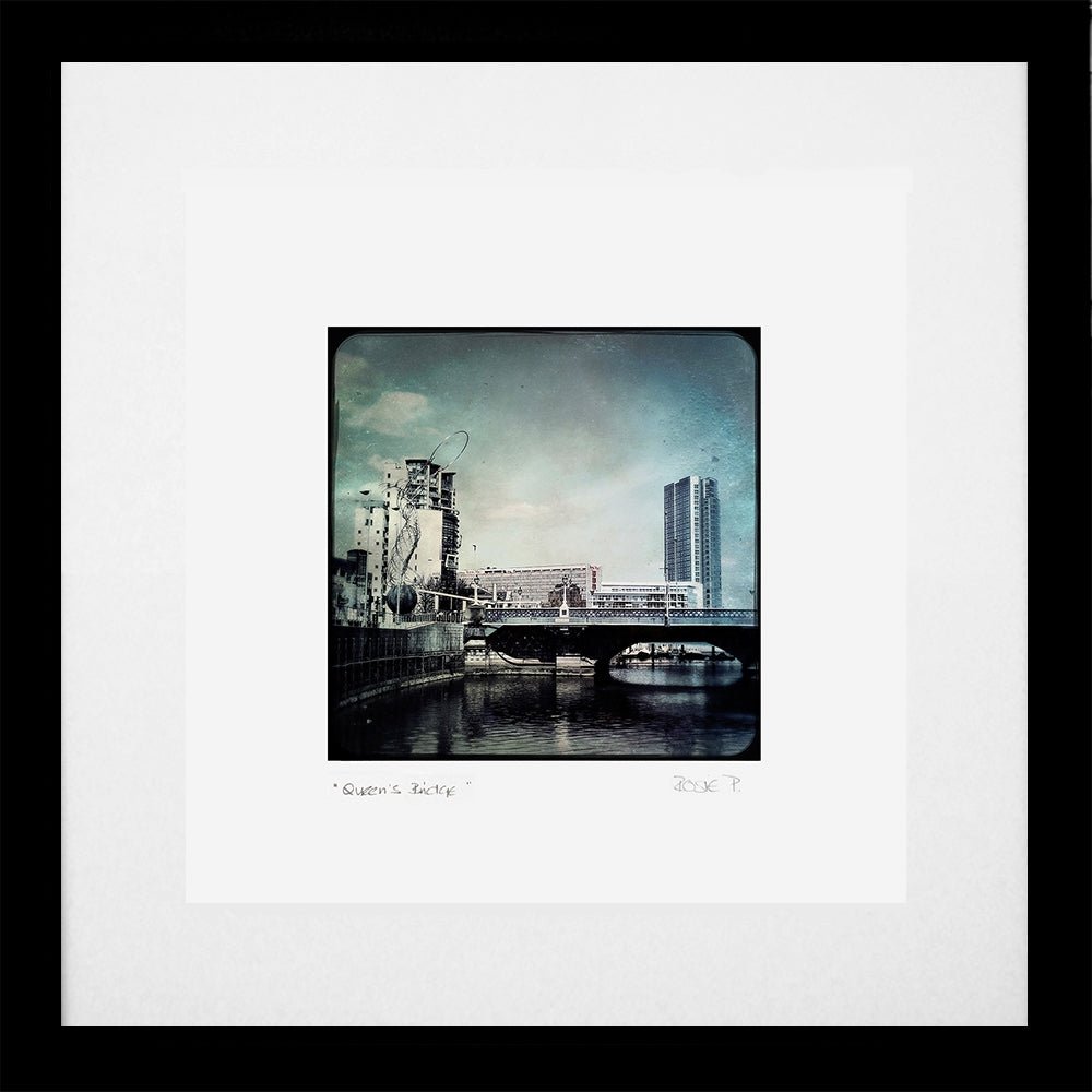 Belfast - Queen's Bridge-Available In One Size Only-Black Box Frame (With Mount)