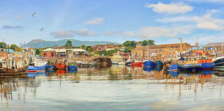 Co Down - A Quiet day at Harbour Kilkeel Unframed 71x45
