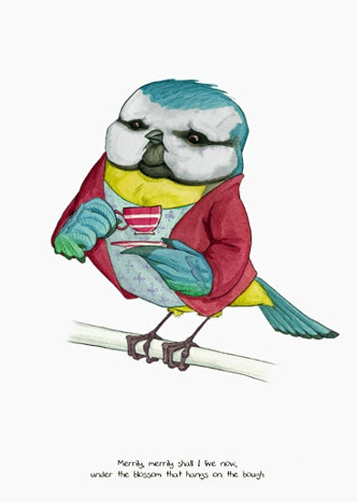 Animals - Blue Tit (Shakespeare Quote) Unframed