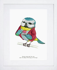 Animals - Blue Tit Shakespeare Quote Frame White