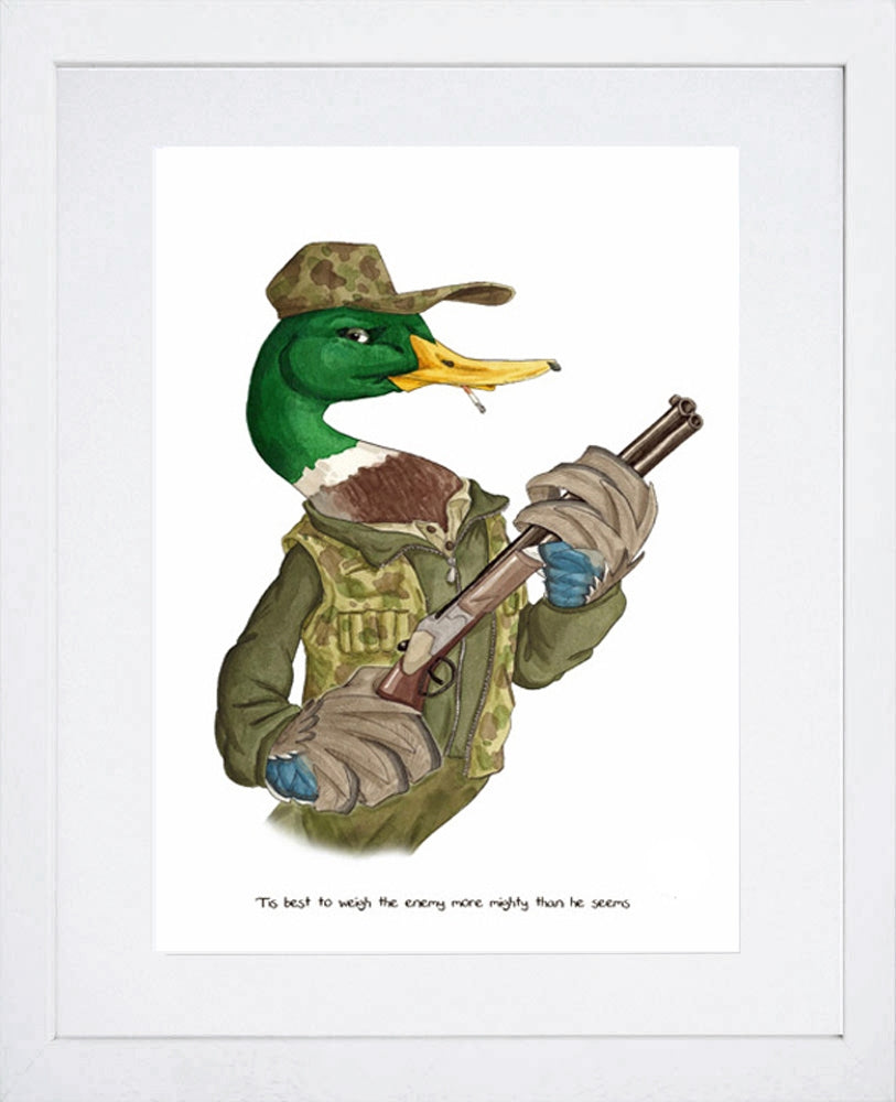 Animals - Duck Shakespeare Quote Frame White