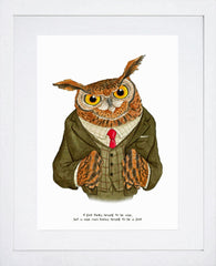 Animals - Owl Shakespeare Quote Frame White