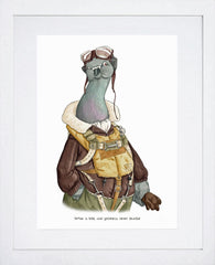 Animals - Pigeon Shakespeare Quote Frame White