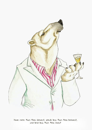 Animals - Polar Bear (Shakespeare Quote) Unframed