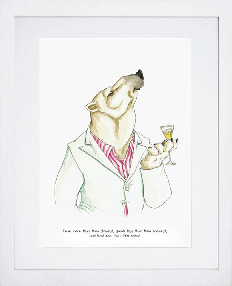 Animals - Polar Bear Shakespeare Quote Frame White