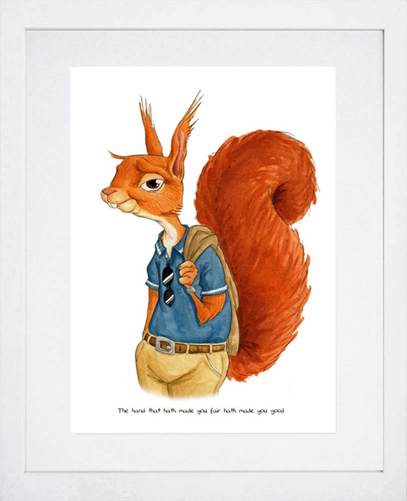 Animals - Squirrel Shakespeare Quote Frame White
