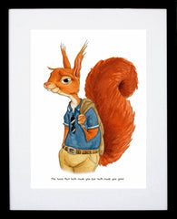 Animals - Squirrel Shakespeare Quote-Available In One Size Only-Black Box Frame