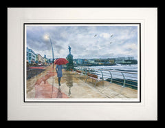 Co Derry - Rain Series - A Moment of Reflection, Portstewart - Flat Black Frame